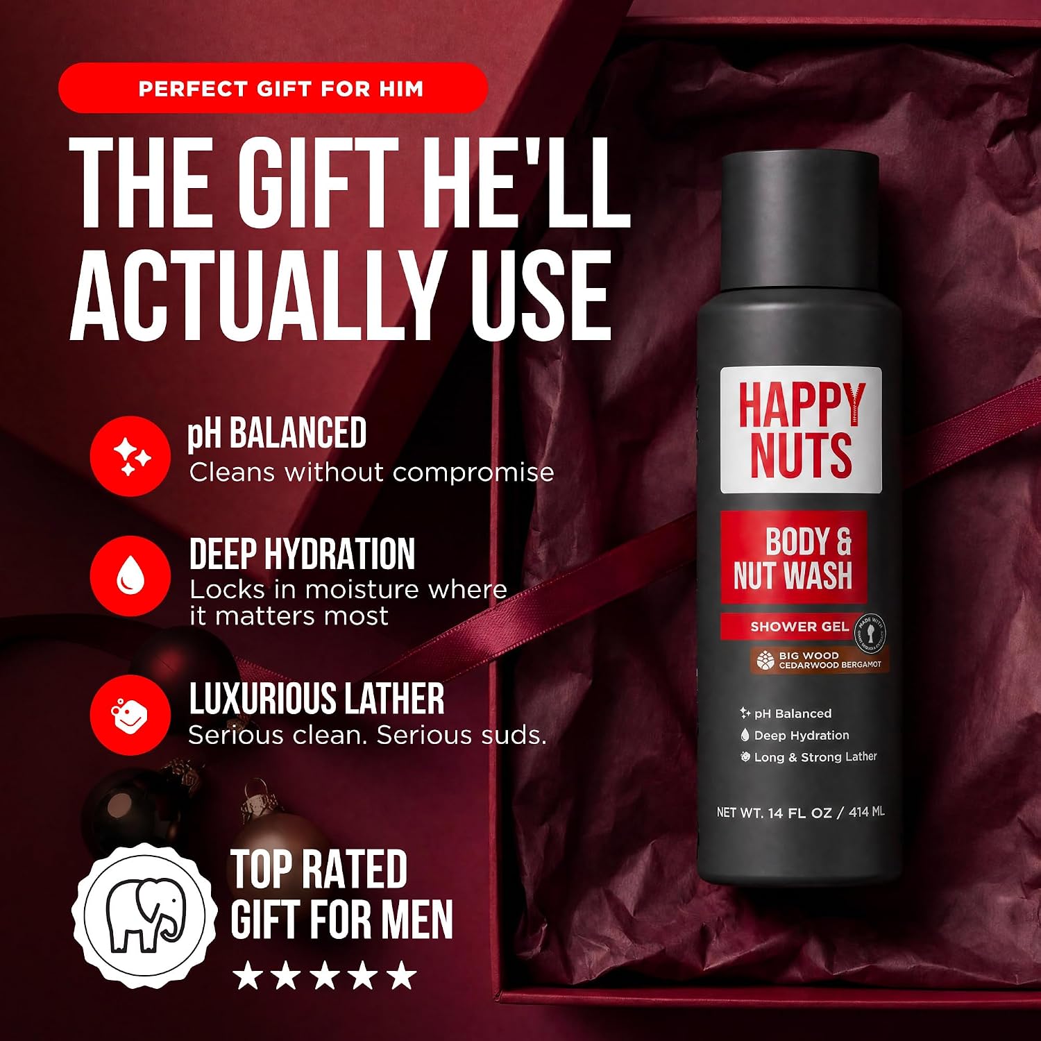 Detalle 2 de HAPPY NUTS Big Wood men's shower gel