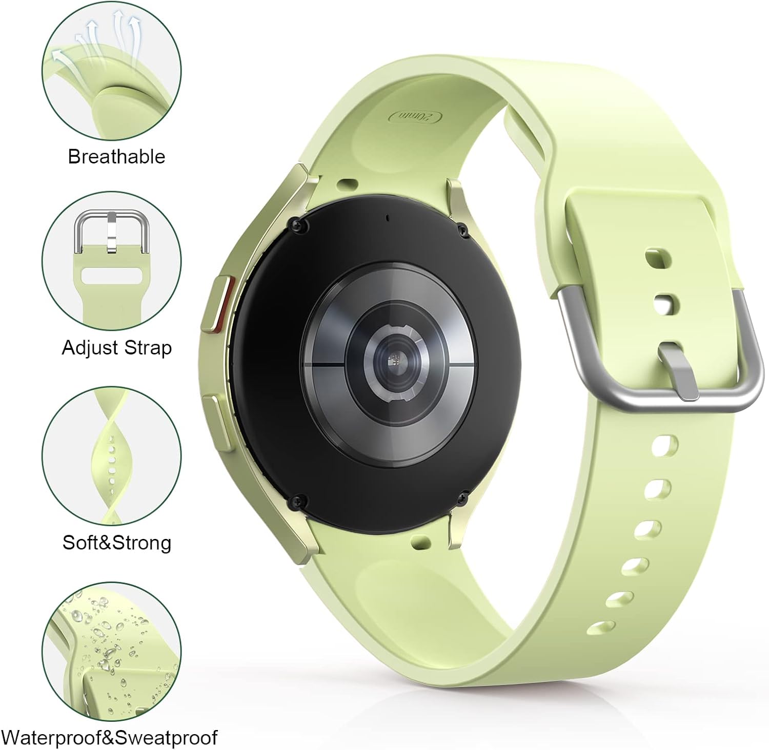 Thumbnail 2 de Higgs 6 Pack Strap for Samsung Galaxy Watches (7/6/5/4, 40mm‑46mm) – Soft Silicone Bands