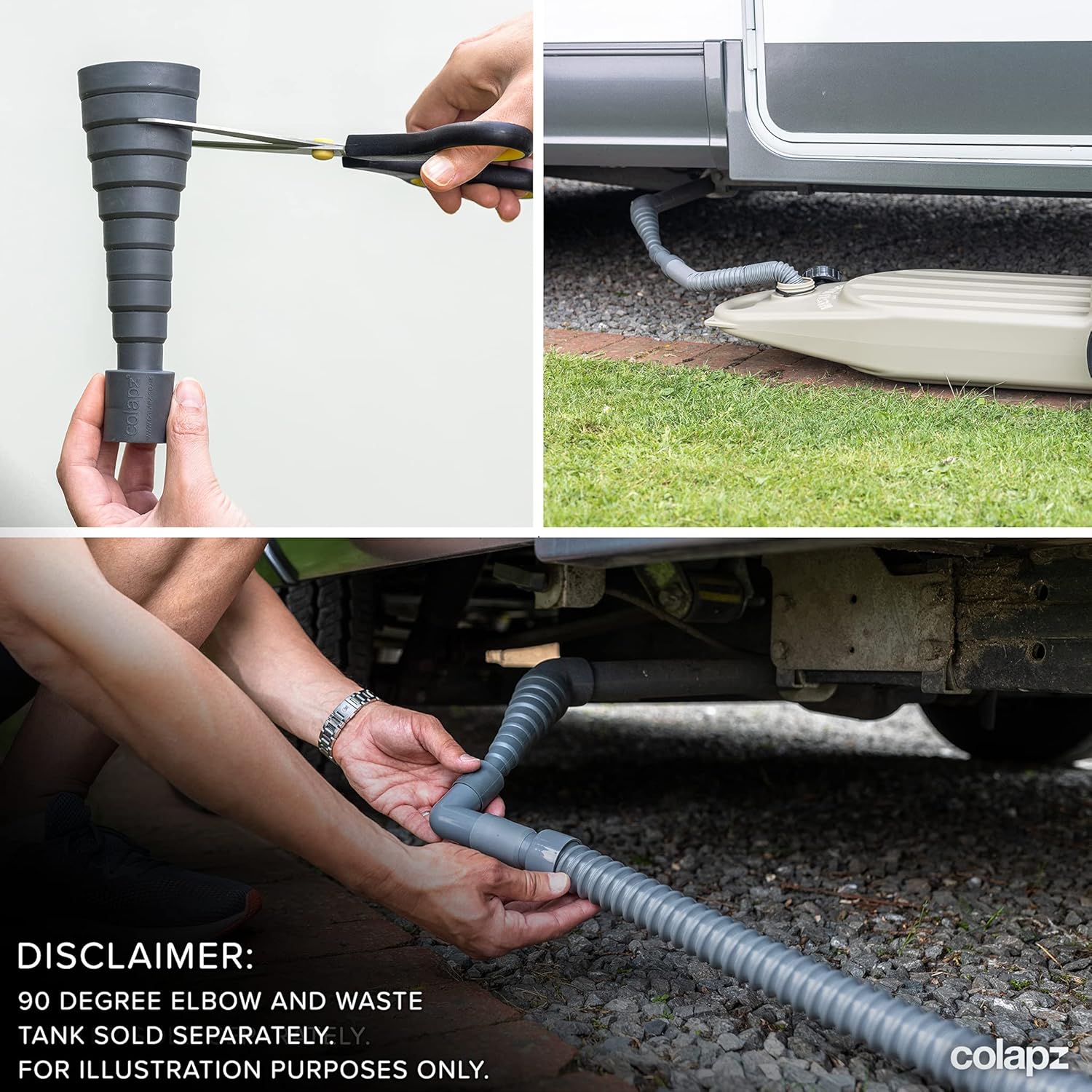 Thumbnail 4 de Colapz Caravan Waste Pipe Adaptor Kit with Collapsible, Extendable & Adjustable Adapter