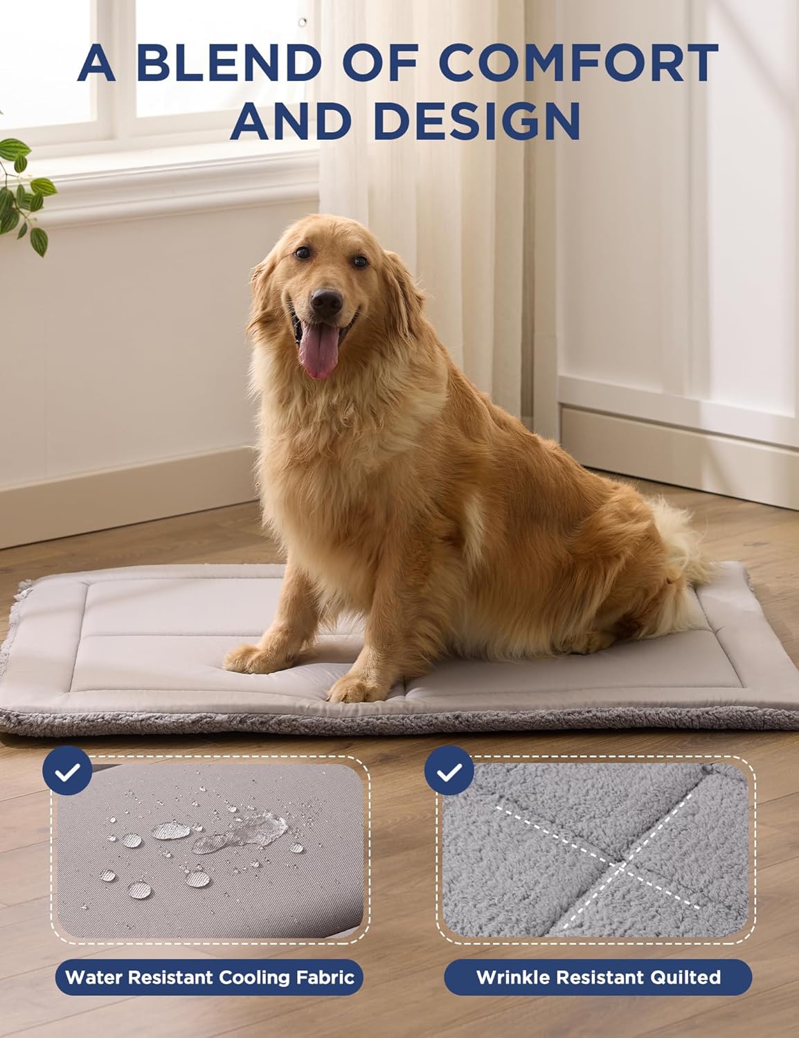 Thumbnail 2 de Joydeco Low-Profile Reversible Dog Mat Bed Pad (112x81cm) in Light Grey