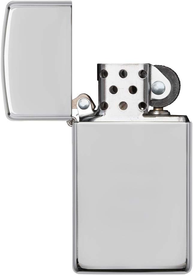 Detalle de Zippo Slim – zapalniczka sztormowa do napełniania, mosiężna, w srebrnym kolorze