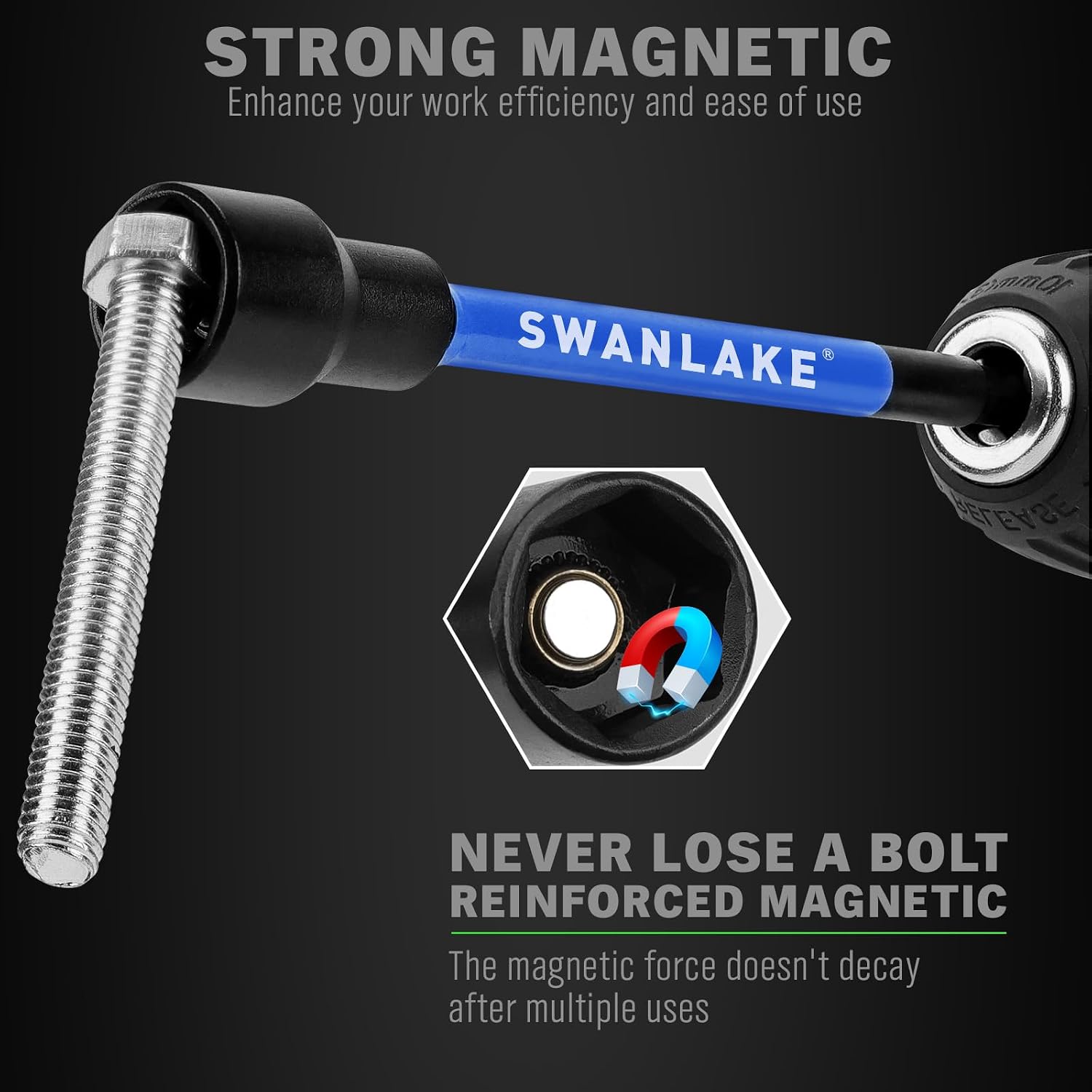 Detalle de SWANLAKE GARDEN TOOLS New Version 41-Piece Magnetic Nut Driver Set