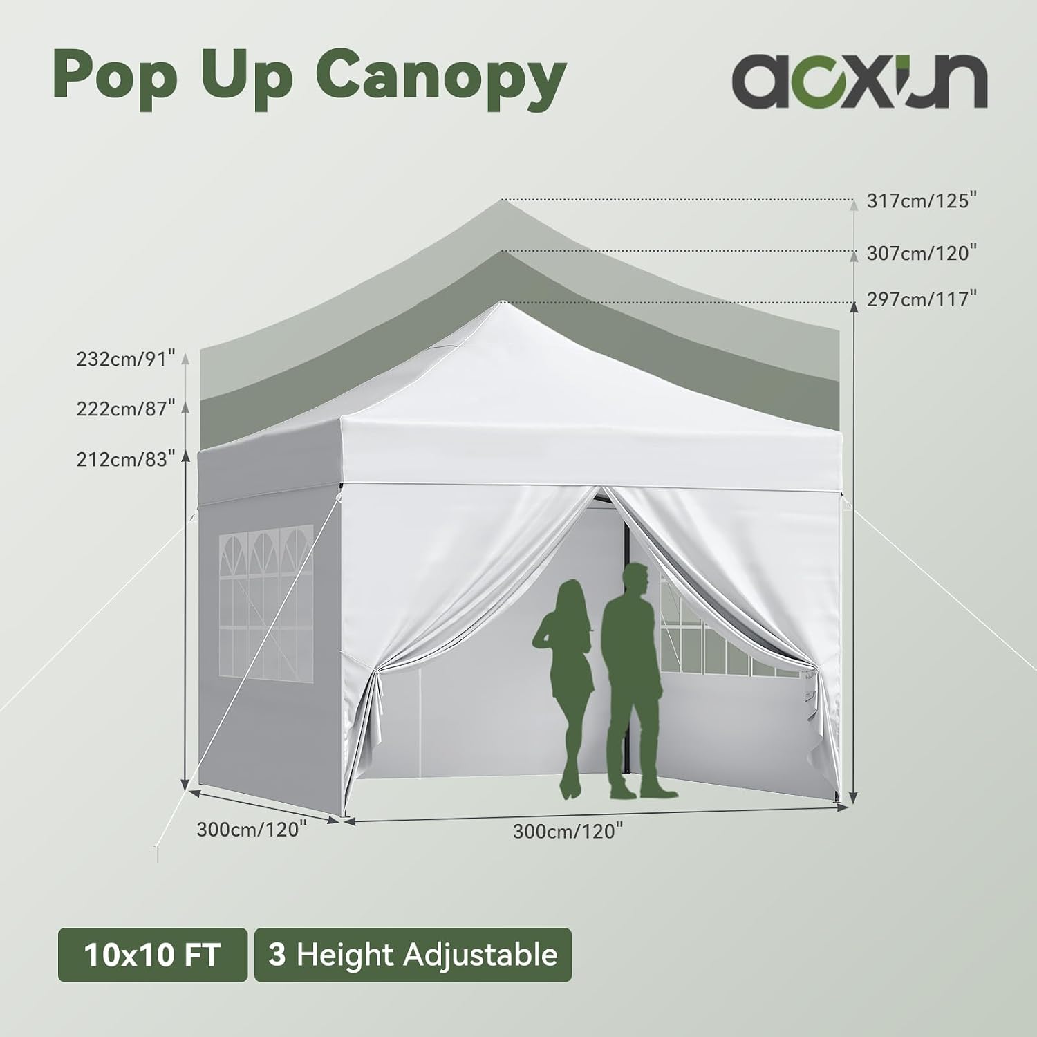Detalle de Aoxun Pop-Up Canopy 10x10