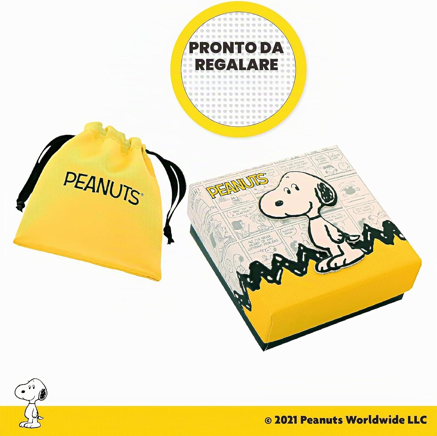 Detalle 2 de Peanuts Collana Snoopy donna con licenza ufficiale – collana placcata argento 45 cm con ciondolo Snoopy 3D