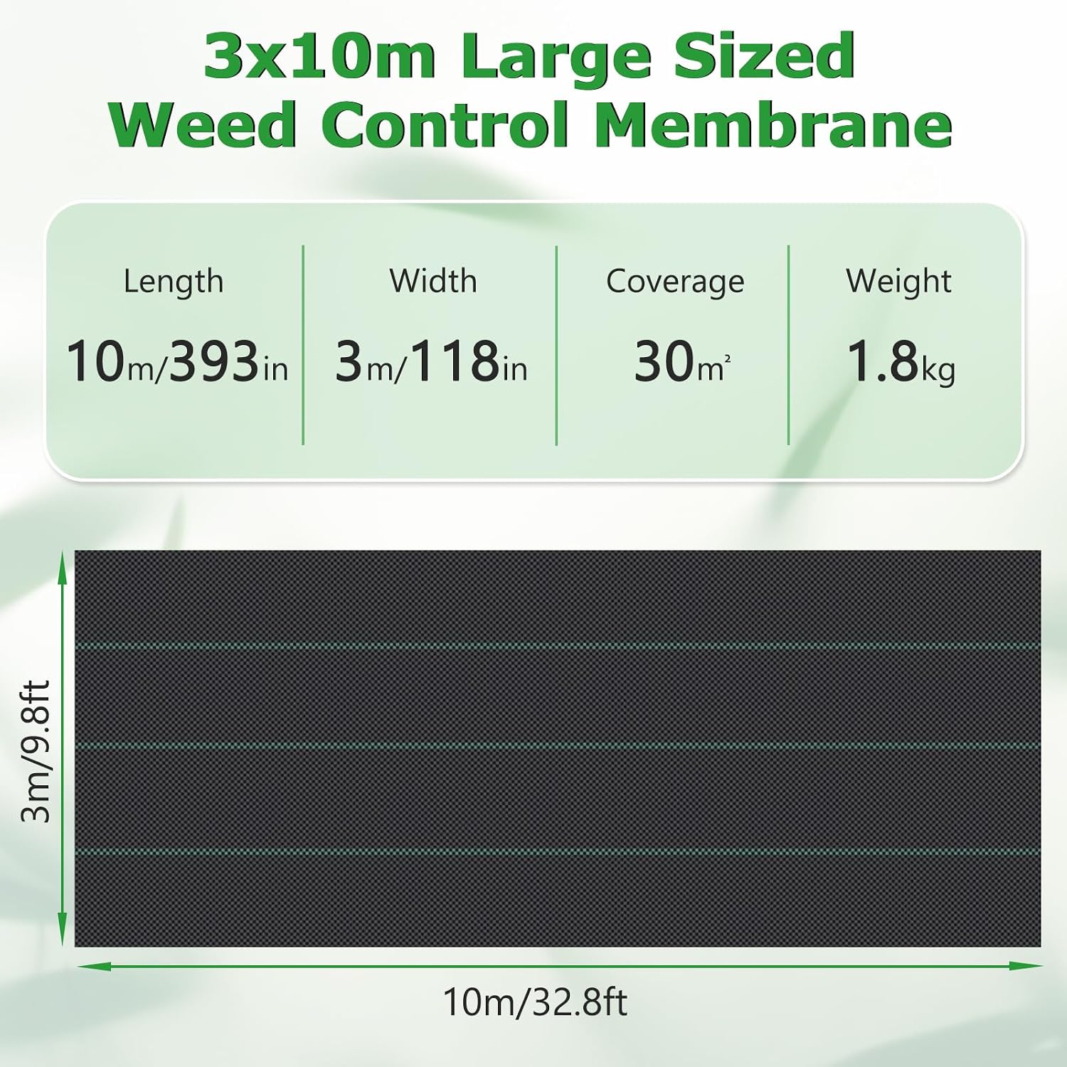 Thumbnail 4 de DMSELL 3m x 10m Heavy Duty Weed Control Membrane