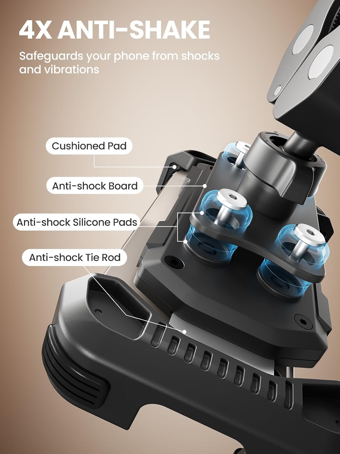Thumbnail 1 de tounee Fahrrad Handyhalterung – 2-Fach Vibrationsgedämpft, universal Lenkerhalterung für iPhone 16/15/14/13 Pro Max Plus & 4,7–6,7 Zoll
