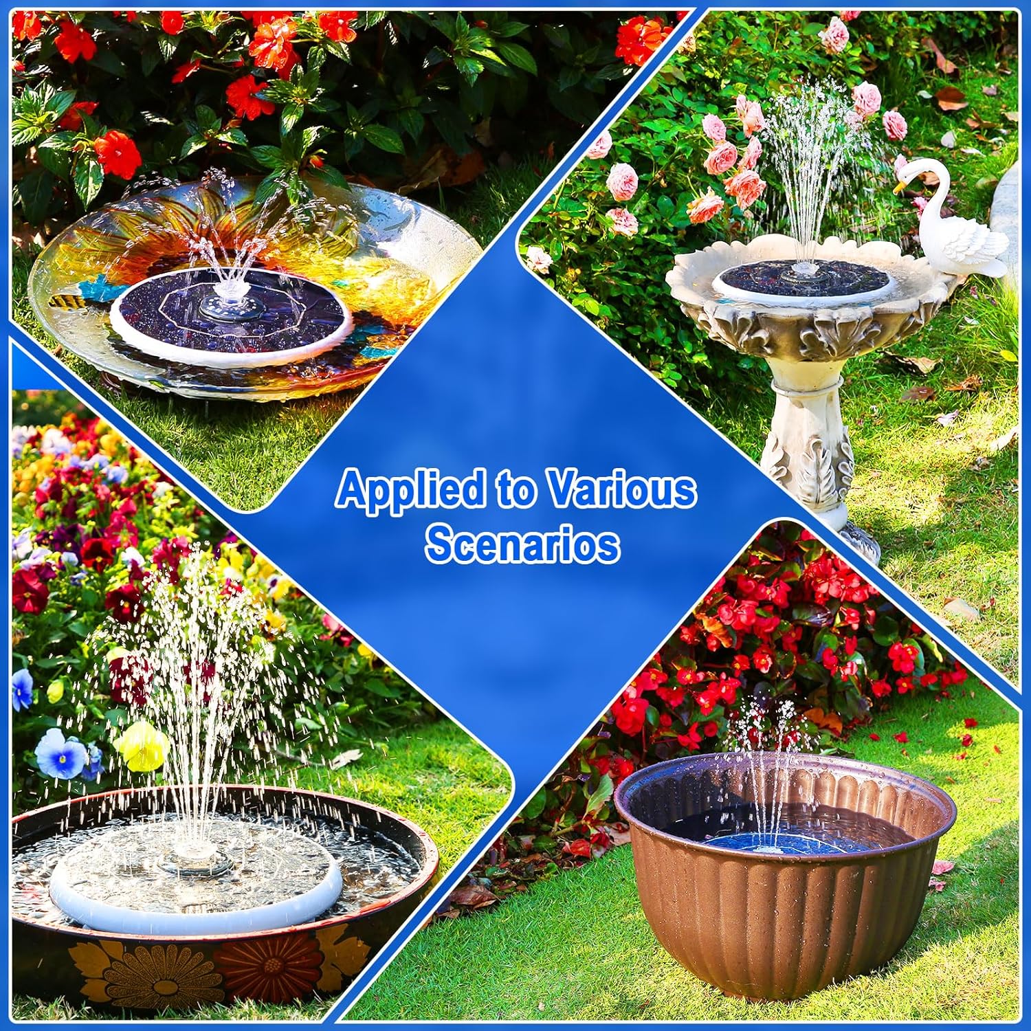 Thumbnail 6 de AISITIN 6.5W Solar Water Fountain with 7 LED Colour Lights and 3000mAh Battery