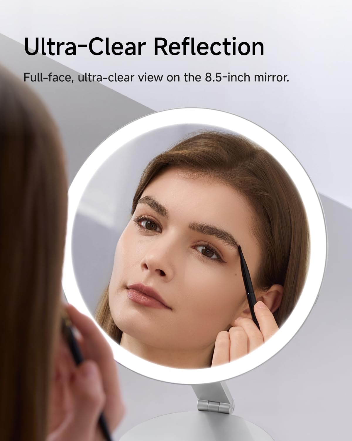 Detalle 2 de Laifen Pearl White Lighted Makeup Mirror with Adjustable Lighting and Aluminium Frame