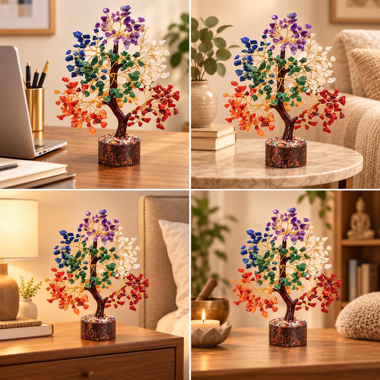 Detalle de YATSKIA 7 Chakra Crystal Tree 10-Inch