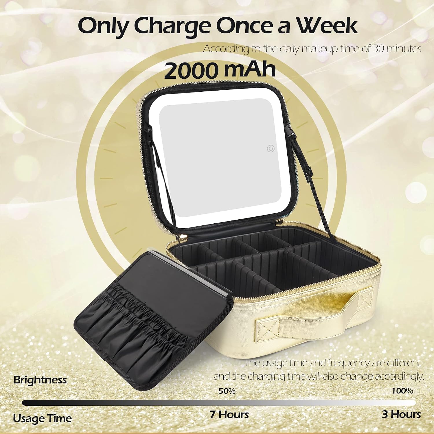 Thumbnail 4 de MOMIRA Makeup Bag with Mirror and Light 2000mAh