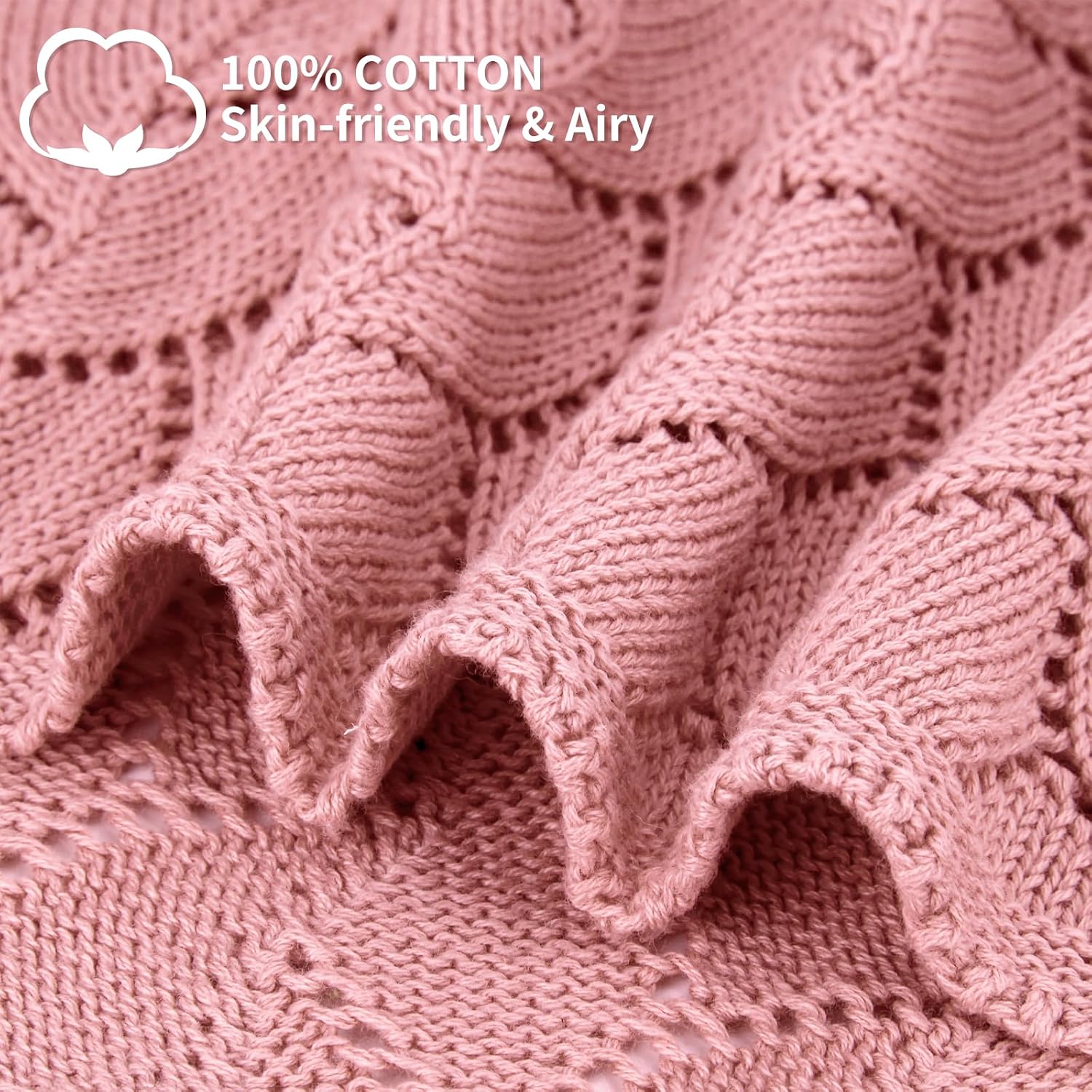 Thumbnail 5 de Loyfoky baby blanket, 100x80cm cotton knit