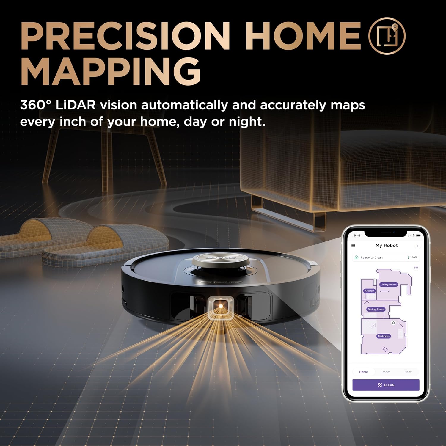 Detalle 2 de Shark RV2820ZECA PowerDetect NeverTouch Pro Robot Vacuum and Mop with 360° LiDAR