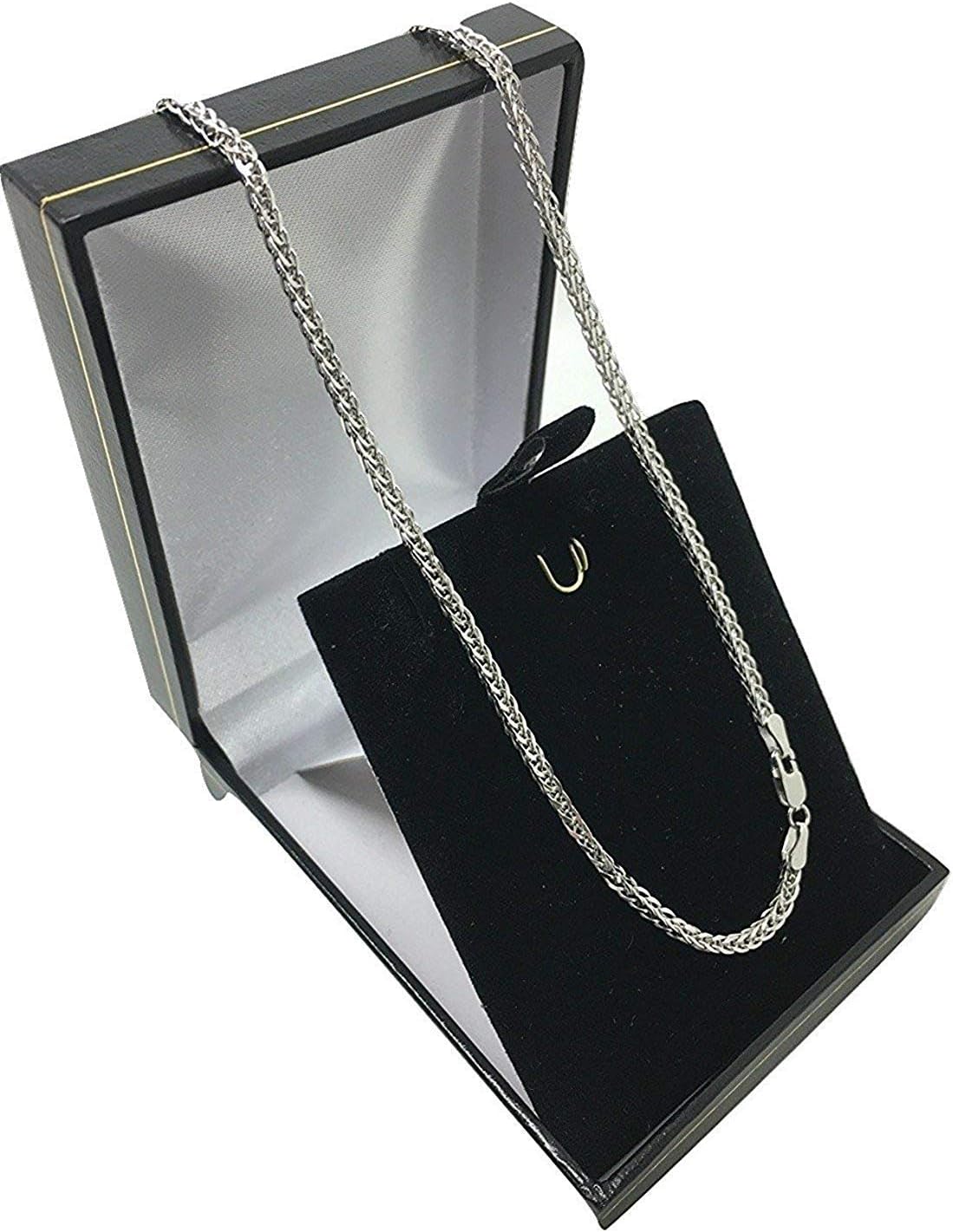 Detalle 1 de PRINS JEWELS 14 Carats 585 Brillant Spiga chaîne en Or Blanc – Largeur 2 mm