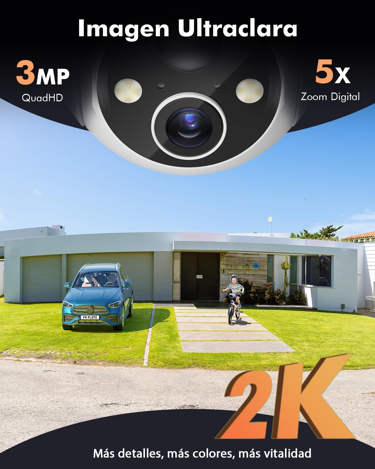 Thumbnail 3 de YESKANO Cámara Exterior Solar WiFi 2K con PTZ y Visión Nocturna 📷