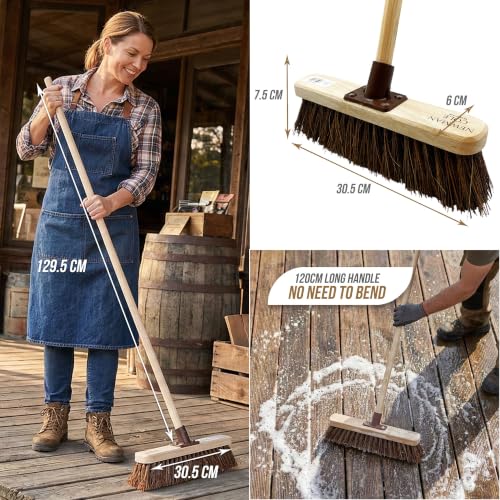 Thumbnail 6 de Newman and Cole 12” Yard Brush Heavy Duty Outdoor Garden Broom