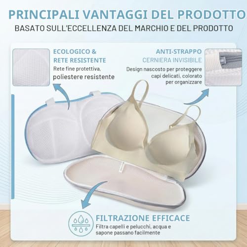 Detalle de YIPFEN 4 Salva Reggiseno in Rete per Lavatrice – Protezione e Versatilità per il bucato delicato