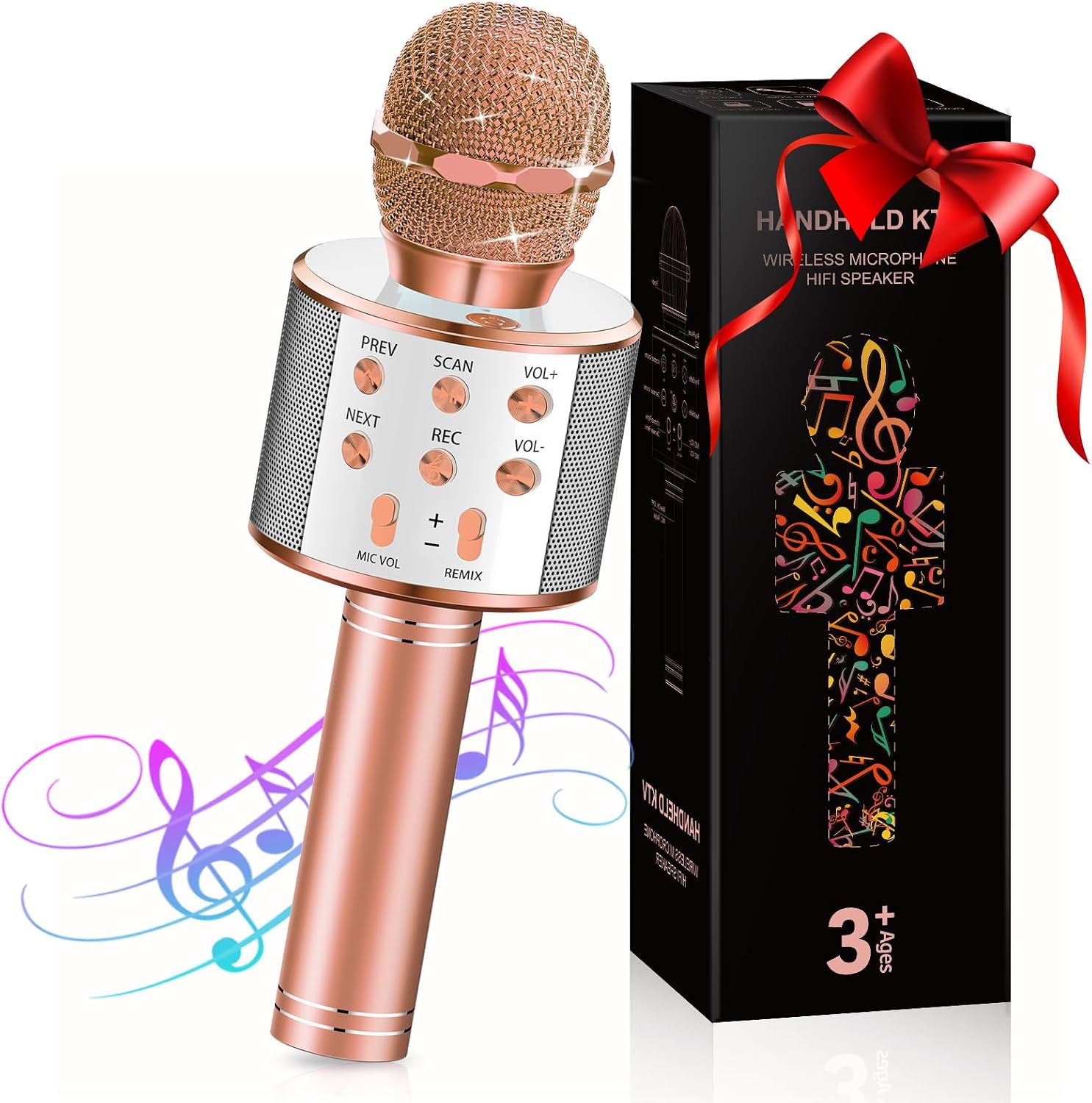 Mikrofon Kinder – Bluetooth Karaoke Mikrofon als tragbares Geschenk für Kinder und Teenager