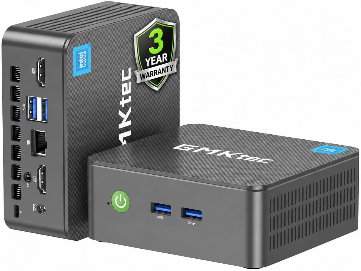Detalle de GMKtec Nucbox G3S Mini PC with Intel N95 – 8GB/256GB, Dual 4K HDMI, WiFi 5 & BT 5.0