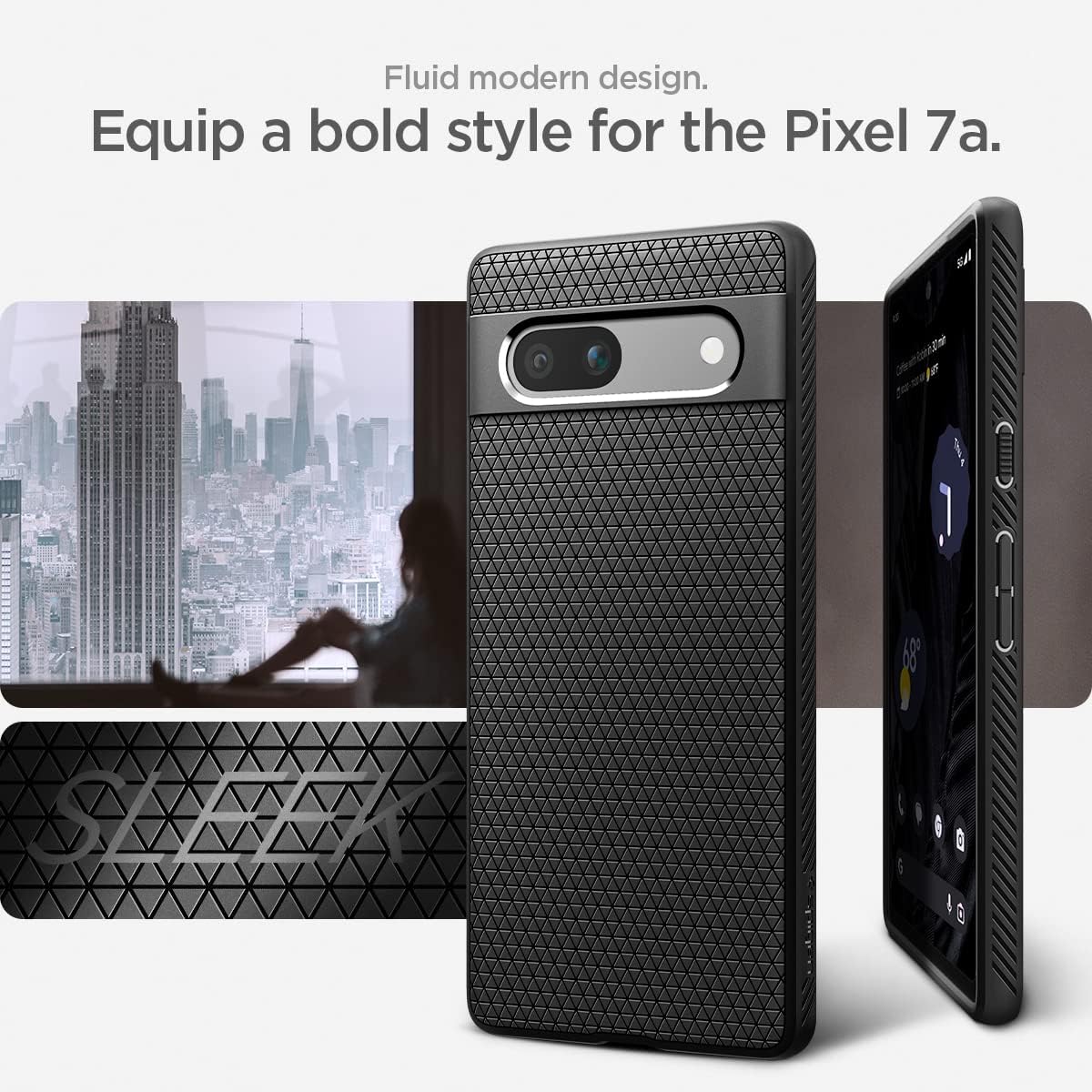 Detalle de Spigen Cover Liquid Air per Google Pixel 7a, Nero