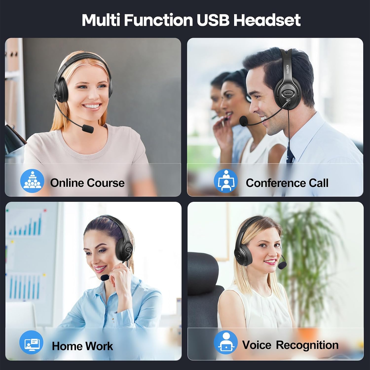 Thumbnail 6 de USB Headset with Noise Cancelling Mic 2-year warranty