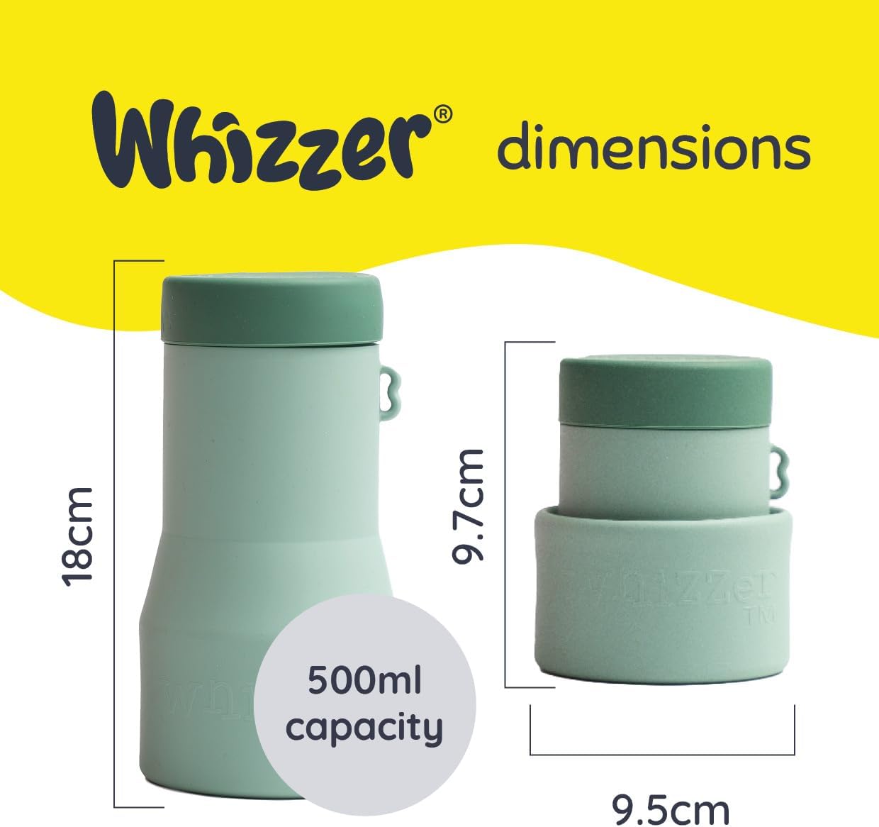 Thumbnail 5 de Whizzer™ - Discreet Portable Toilet for Adults: 500ml Silicone Urinal for Travel, Festivals, Camping and More
