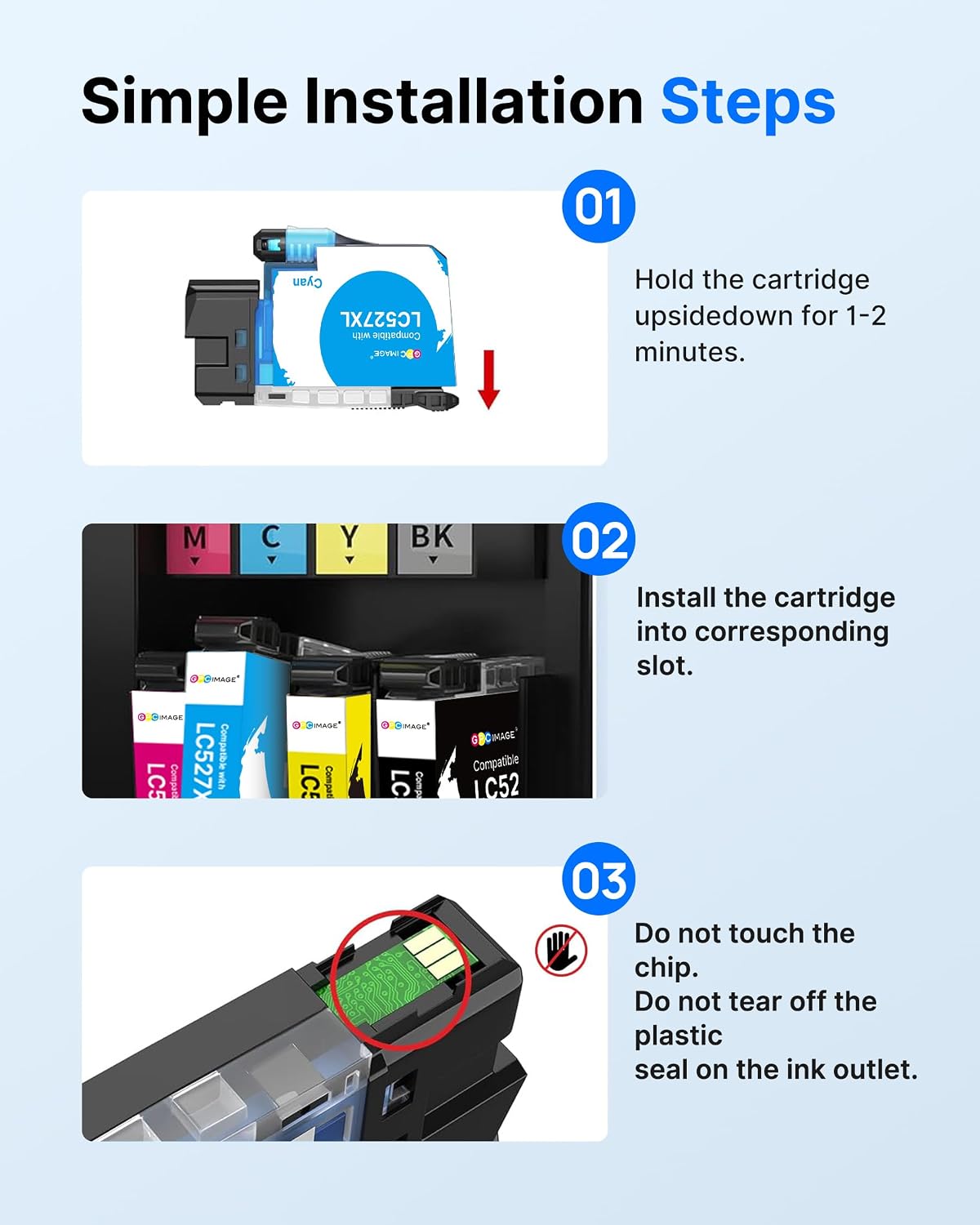 Thumbnail 6 de LC527XL Ink Cartridges Compatible for Brother MFC-J4350DW / J4550DW – High Yield 4-Pack
