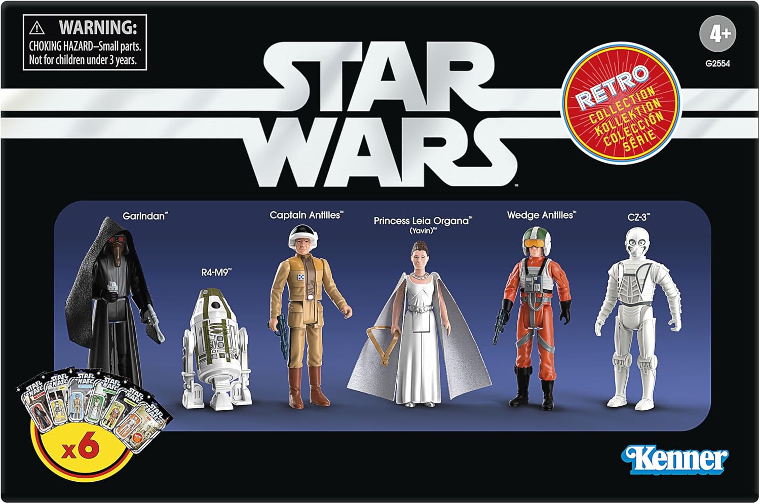 Detalle de ハズブロ STAR WARS レトロコレクション G2554 9.5 cmフィギュア6体セット