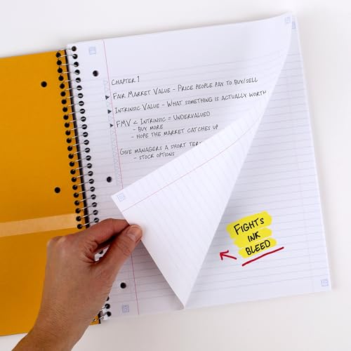 Detalle 2 de Five Star Spiral Notebook + Study App, 4-Pack (100 Sheets, 1 Subject) – College Ruled, Water-Resistant Cover