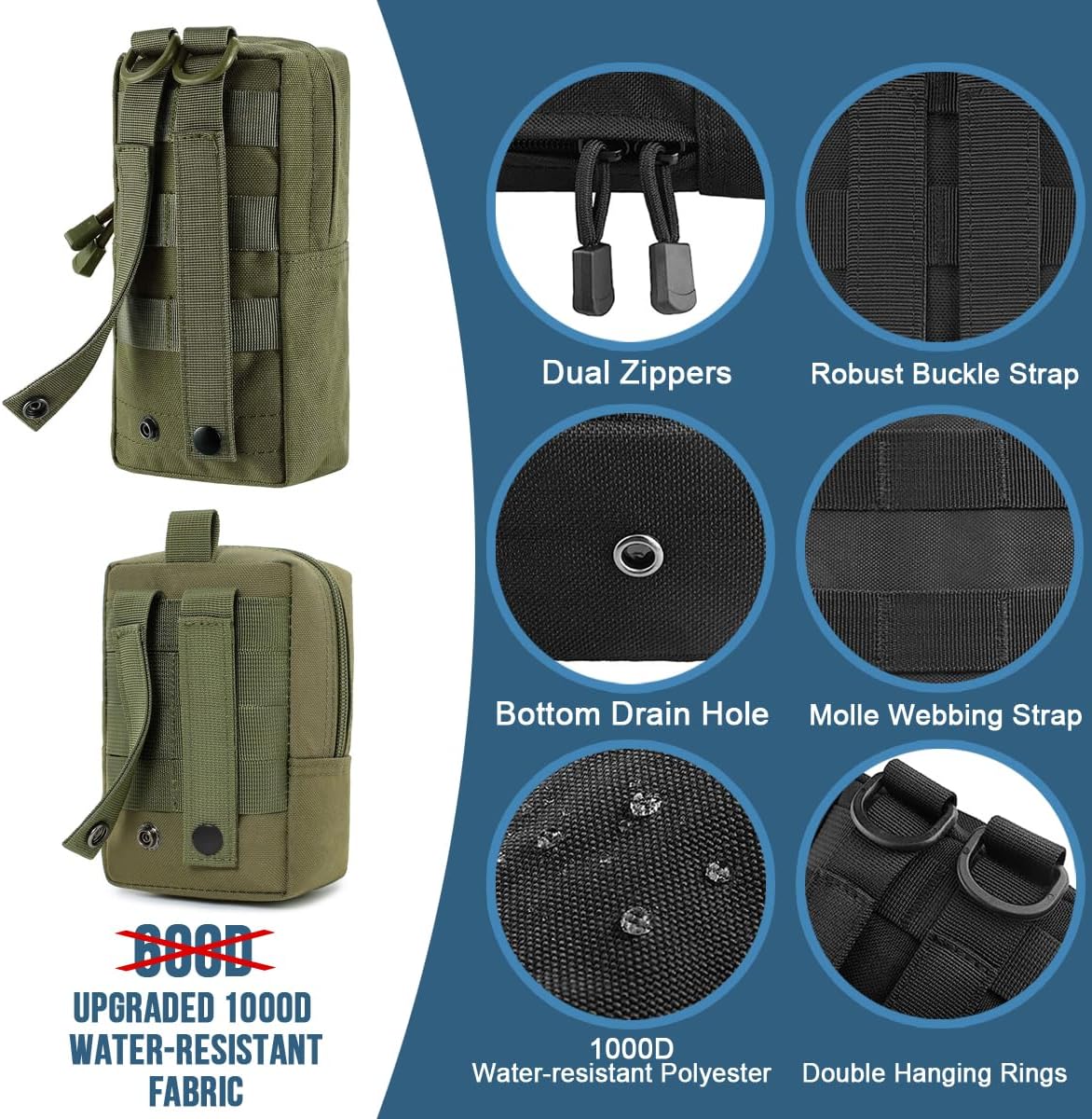 Detalle de MUCHER Molle bag 3 Pack tactical EDC