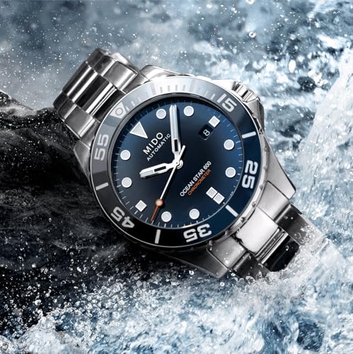 Detalle de MIDO Ocean Star 600 Chronometer – Schweizer Automatikuhr für Herren, blaues Zifferblatt, Gehäuse 43,5 mm
