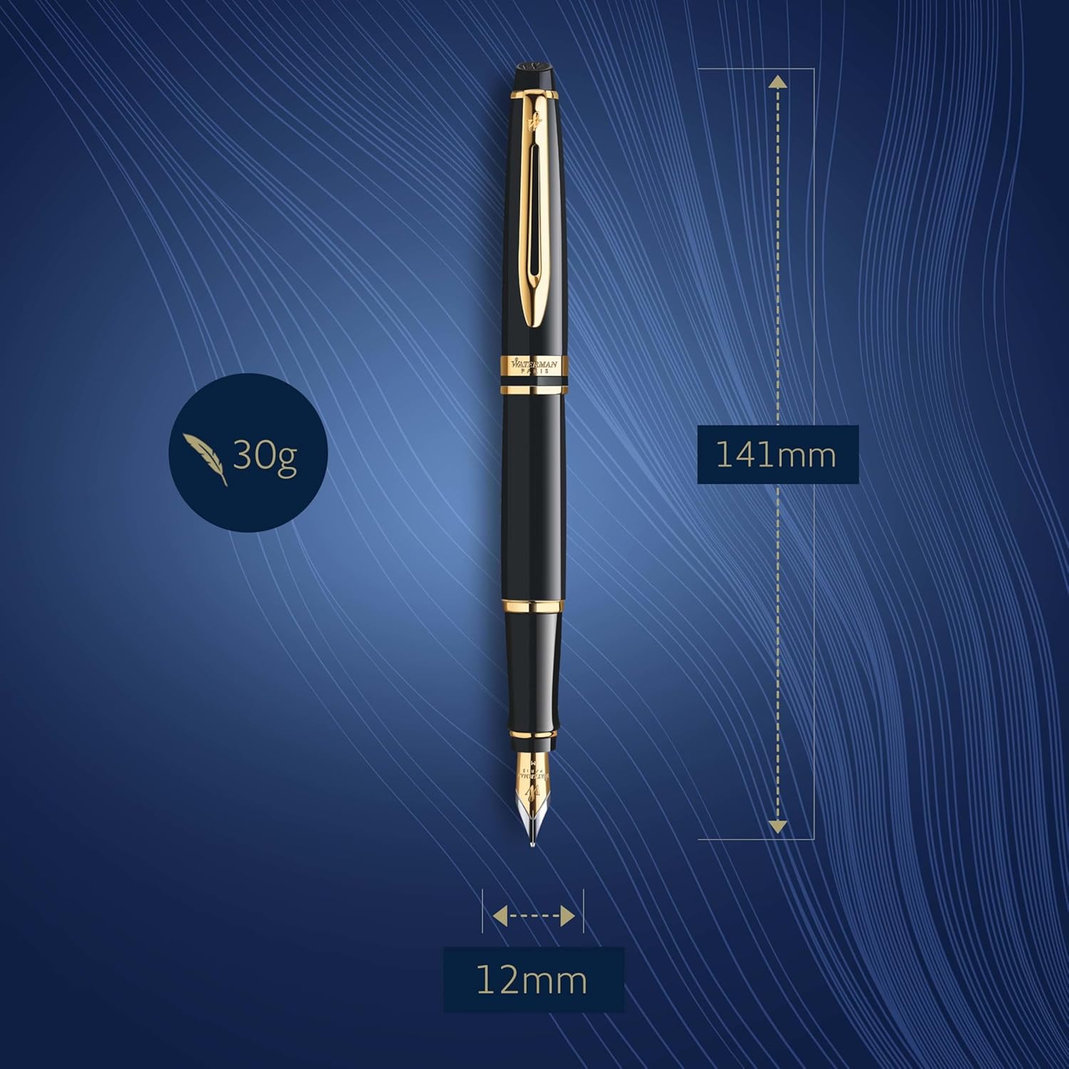 Thumbnail 2 de Waterman Expert stylo plume noir doré 23K