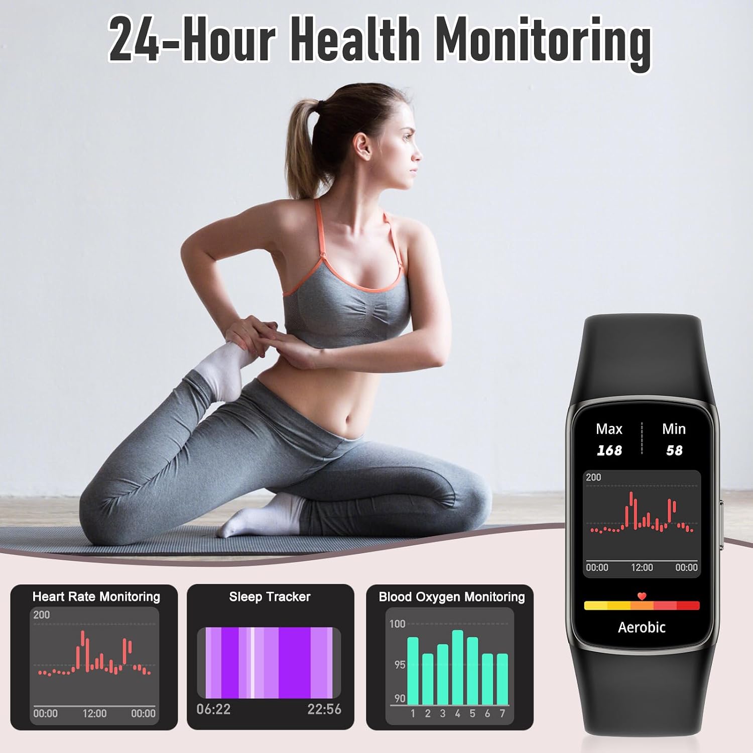 Thumbnail 3 de Zeacool Fitness Tracker with 24/7 Heart Rate, SpO2 & Sleep Monitor — 123 Sports Modes, IP68 Waterproof