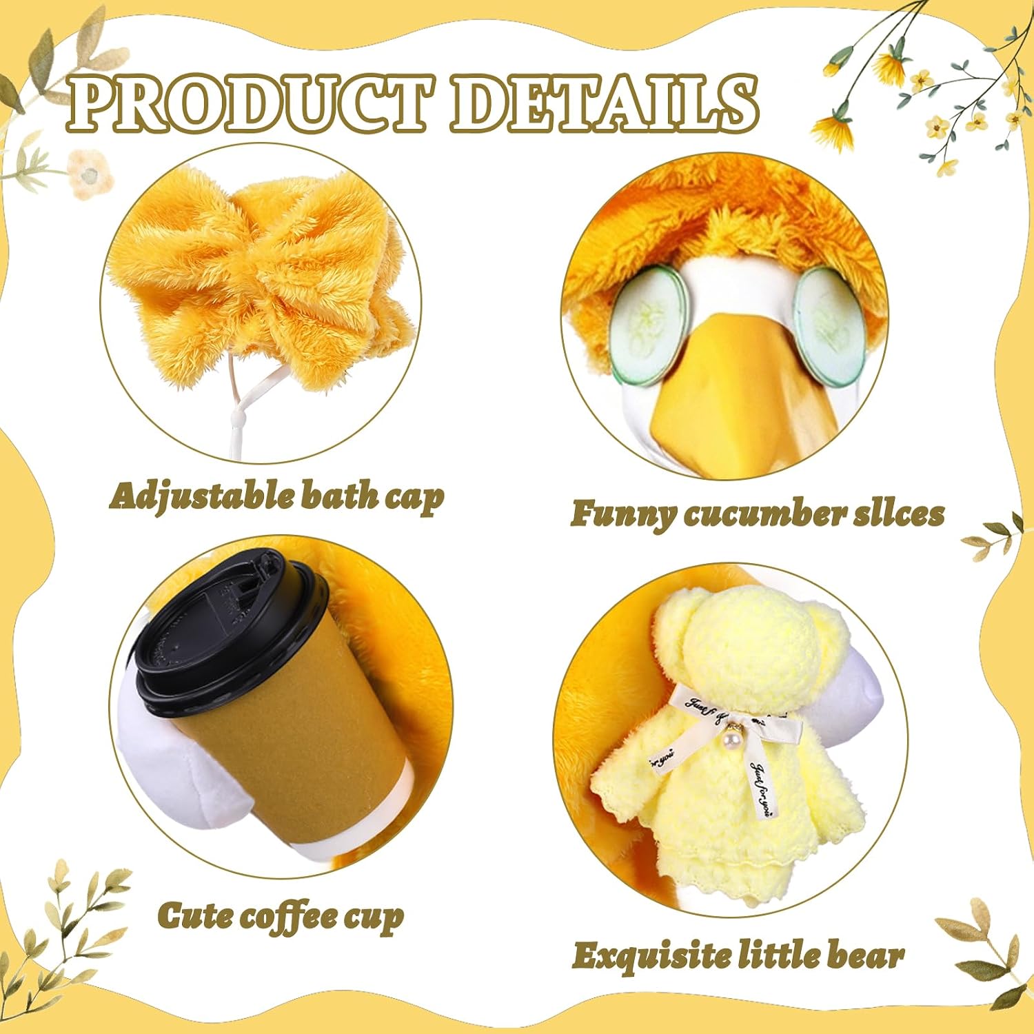 Detalle de Celltestria Lady Goose Bathrobe Costume for 23-Inch Porch Goose, Yellow