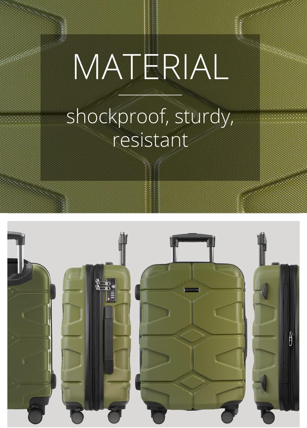 Thumbnail 6 de Hauptstadtkoffer X-Kölln: Valigia cabina espandibile 55 cm in ABS, 43–50 L, Olive
