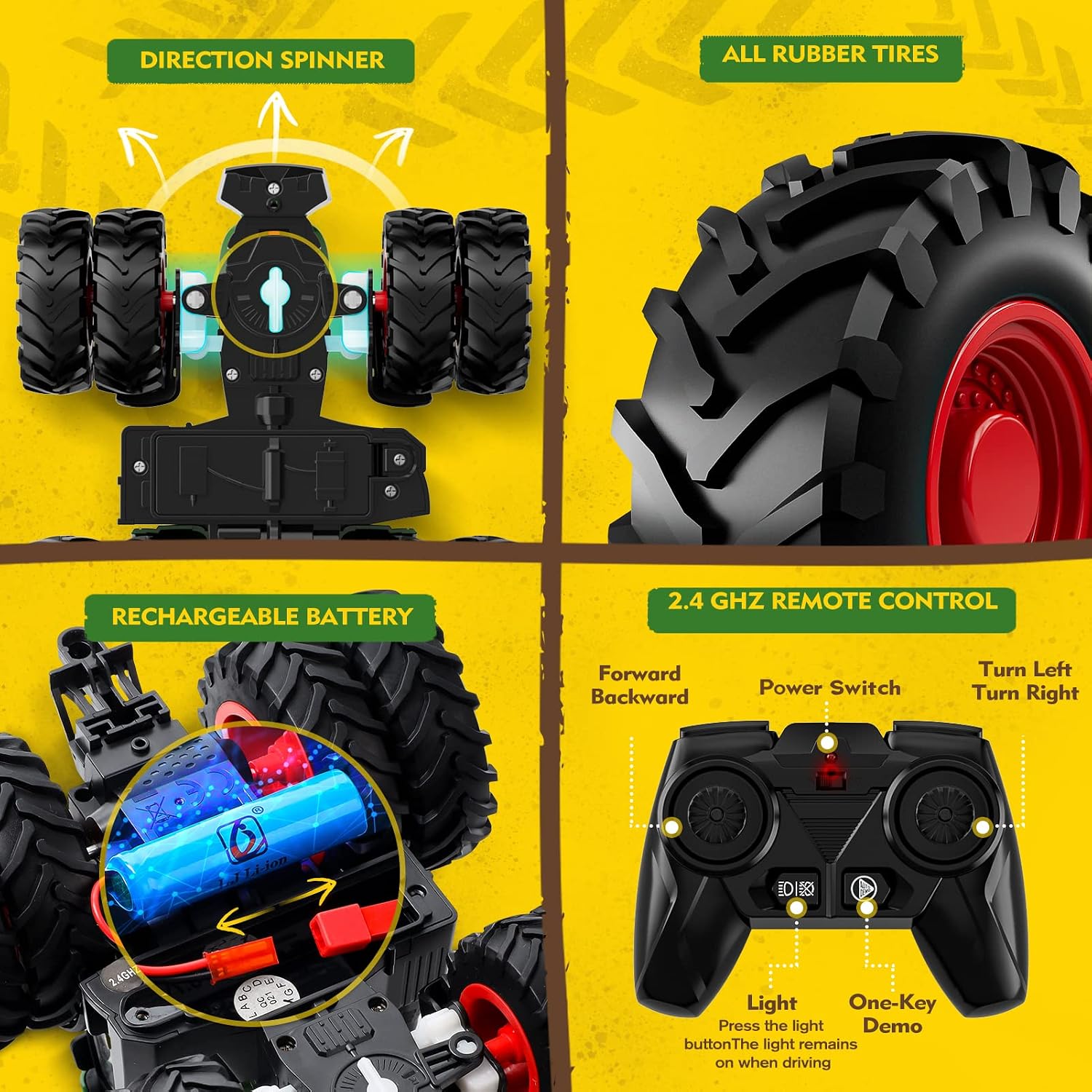 Detalle de Remote Control Tractor Toy with Trailer 🚜