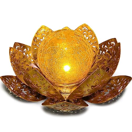 Detalle de ORHOMELIFE Lampe Solaire Lotus – Éclairage créatif pour jardin et terrasse