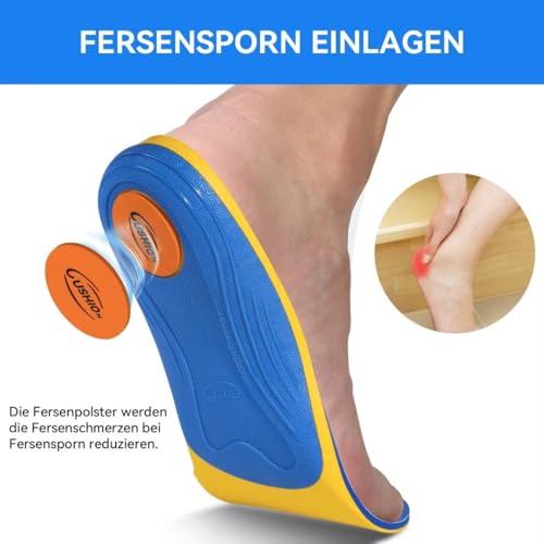 Detalle 1 de 3ANGNI Fersensporn Einlagen Orthopädische Schalfs-/Senk-Sohle bei Plattfuß