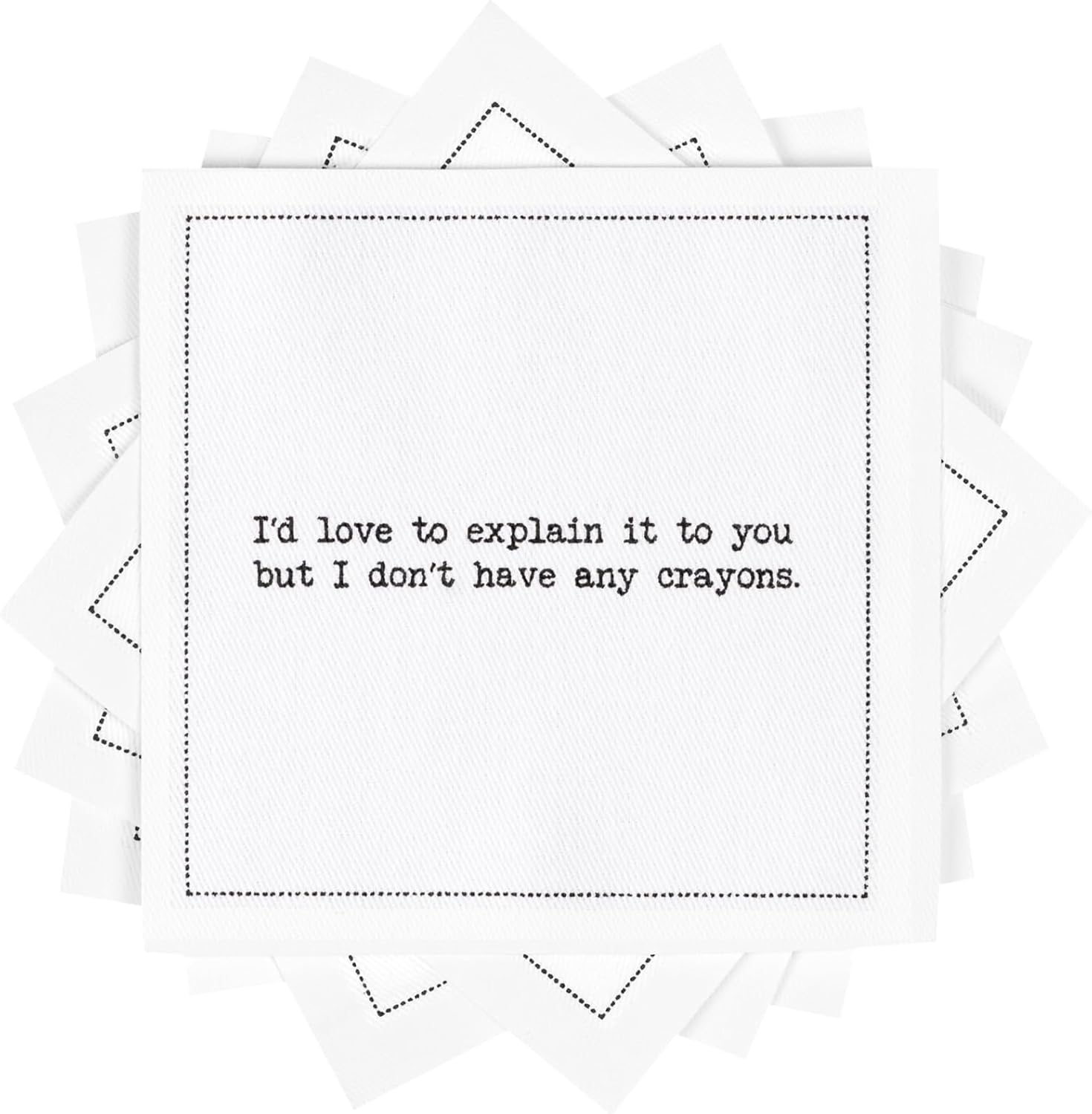 Detalle de Five Star Funny Bachelorette Quotes White Cotton Cocktail Napkins (50 Count)