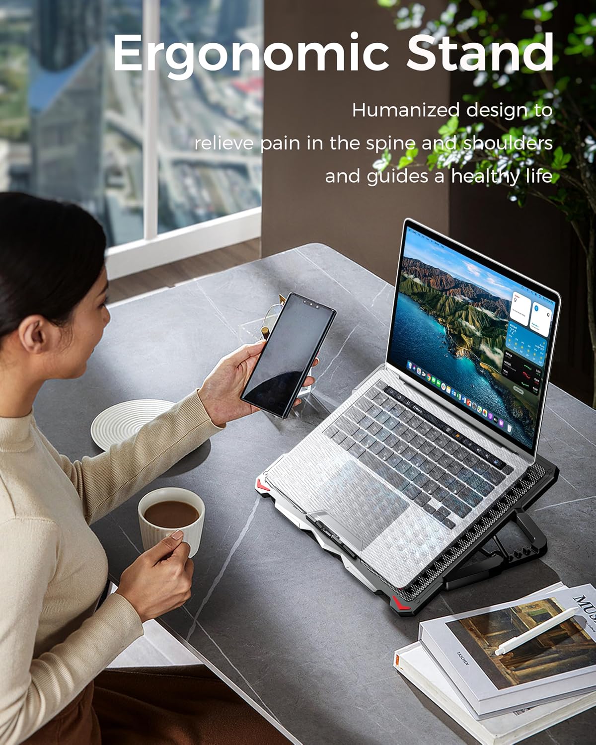 Detalle de AICHESON S035 Laptop Cooling Pad 17.3-inch with 5 Fans