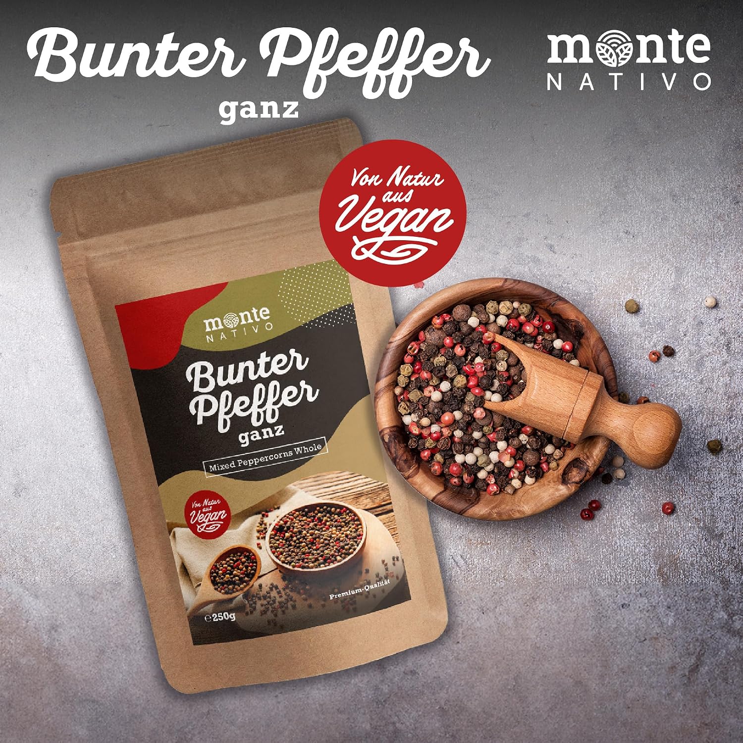 Detalle 2 de Monte Nativo Pfefferkörner 250g bunter Pfeffer 🧂