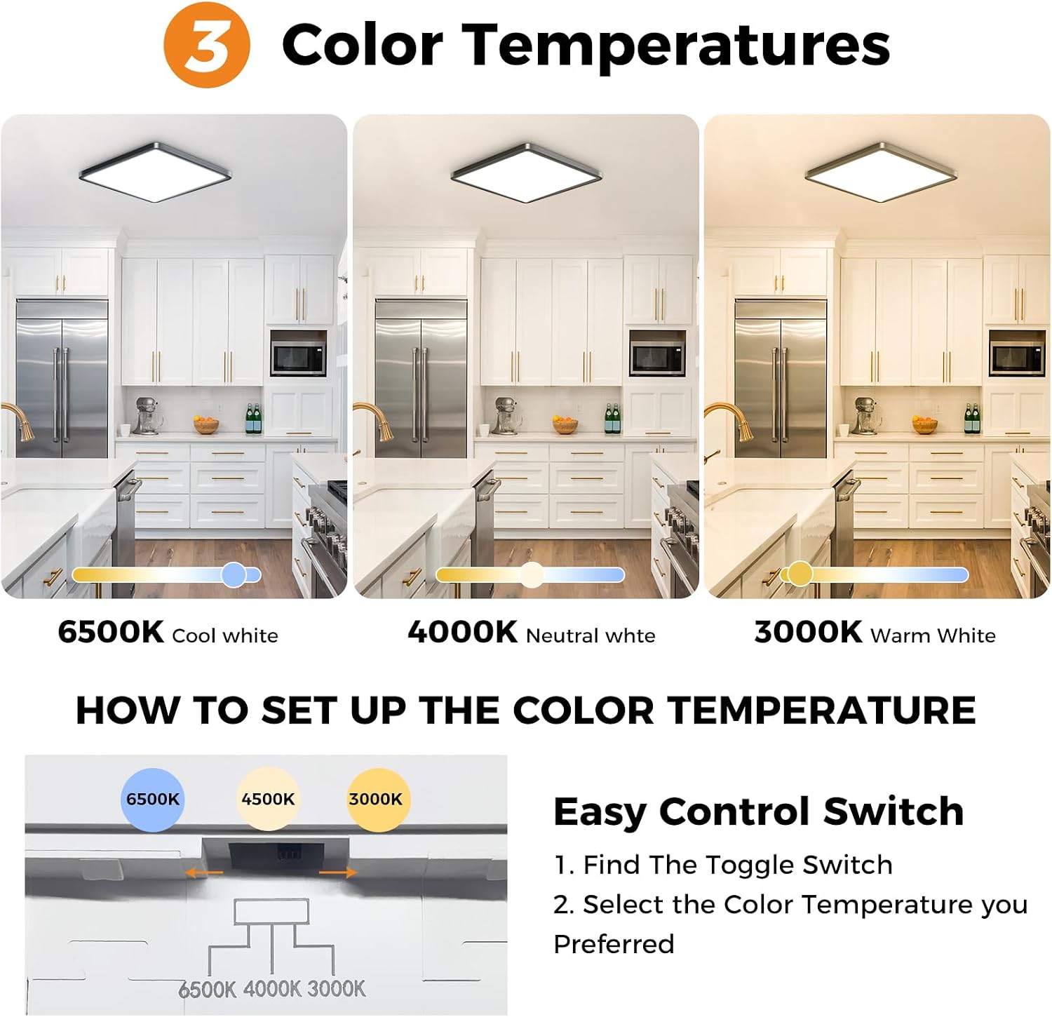 Thumbnail 3 de Slochi LED Ceiling Light 3 Colour Temp