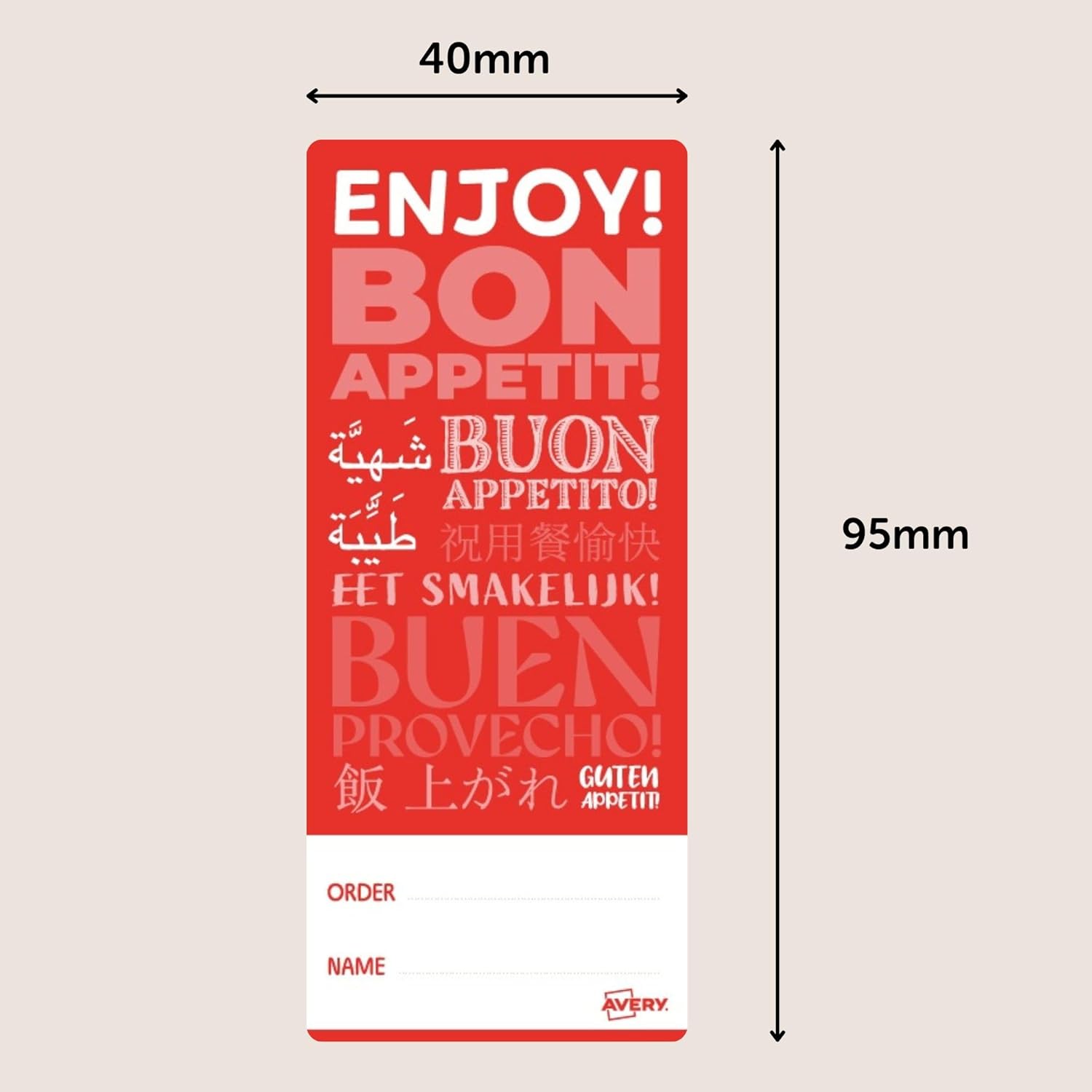 Detalle de Avery Rouleau 250 étiquettes scellage 40x95 mm (FTSEALR-250) — anti‑fraud et pratique en cuisine