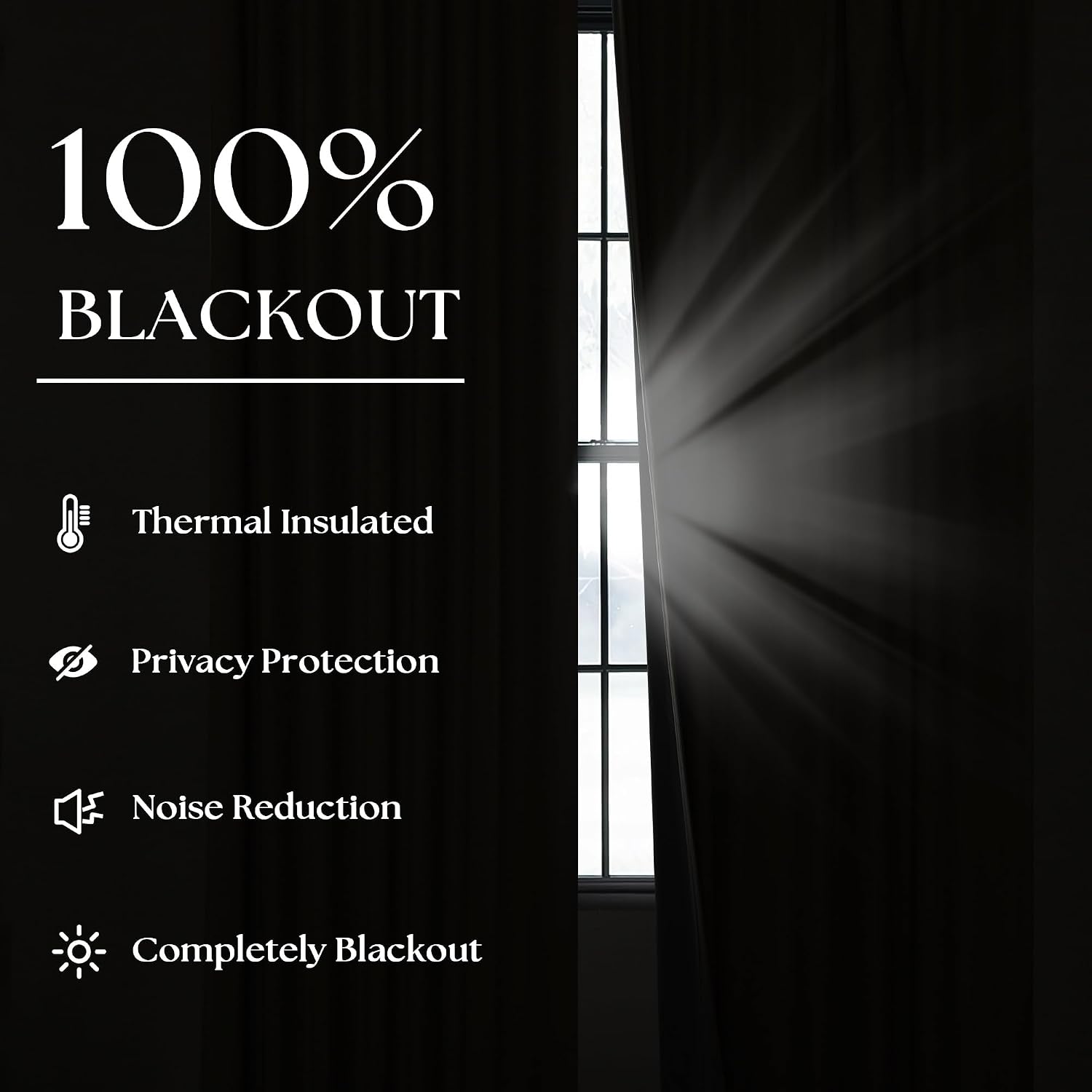 Thumbnail 3 de Extra Wide 60 Inch Width Blackout Curtains 92 Inches Long – Linen Blend with 100% Blackout Liner