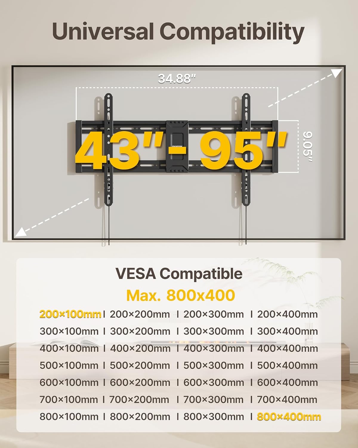 Thumbnail 1 de monTEK Heavy Duty TV Wall Mount 200 lbs