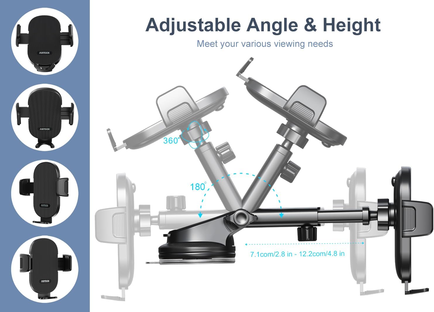 Thumbnail 4 de Arteck Car Mount 360° rotation car phone holder