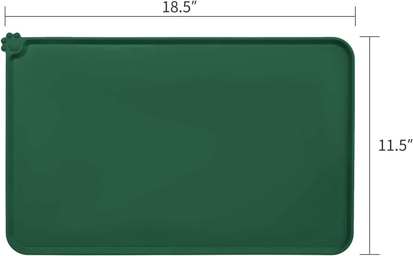 Detalle de AUDWUD Silicone Waterproof Pet Feeding Mat (47 x 30 cm) – Anti-slip Bowl Mat