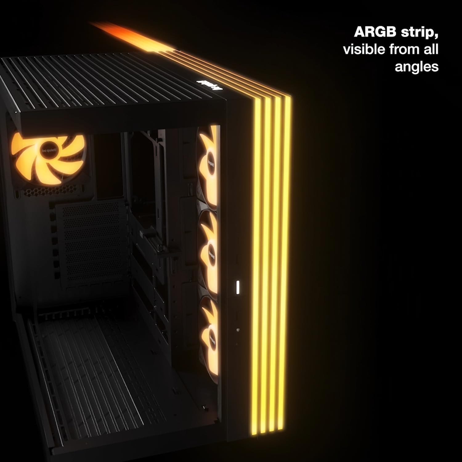 Detalle de be quiet! BGW67 Light Base 600 LX ミドルタワーPCケース、ピラーレス・270度LED