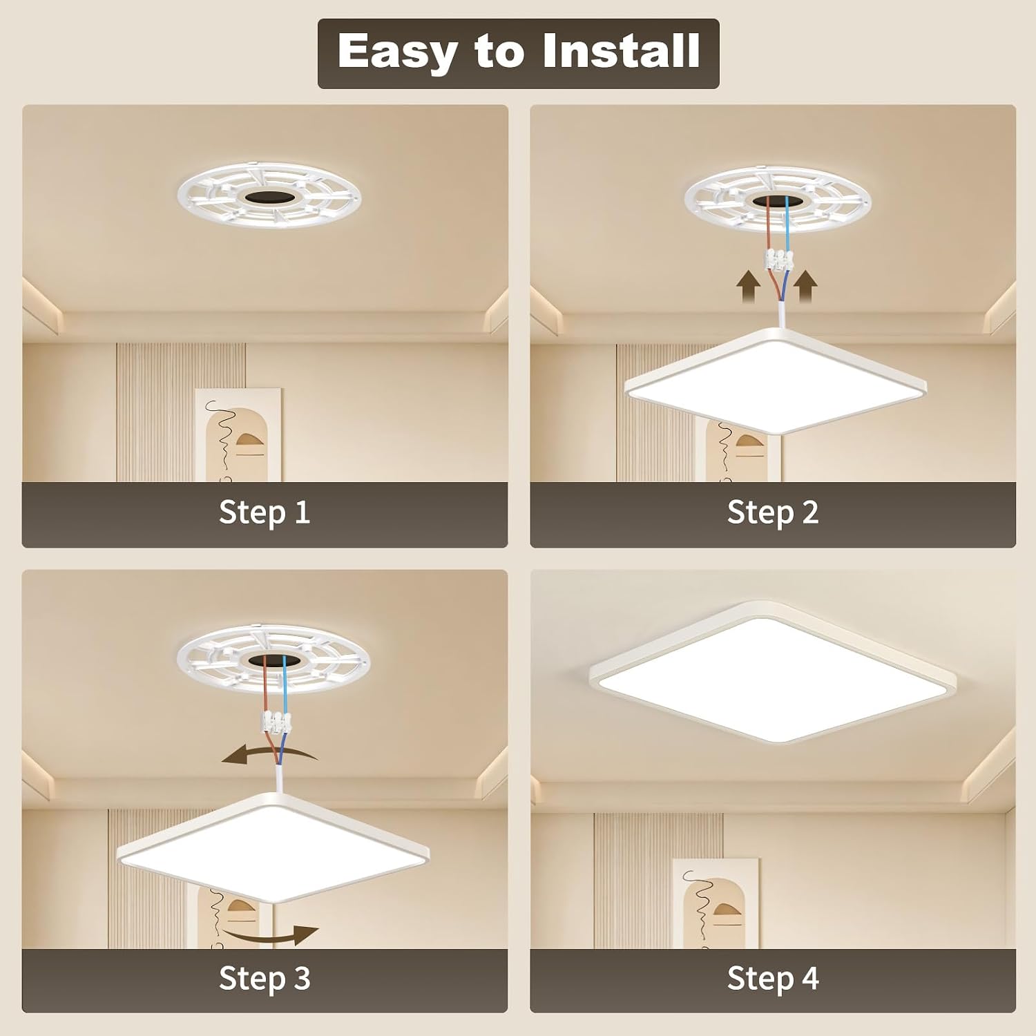 Thumbnail 4 de EASY EAGLE Plafoniera LED soffitto 50 cm: luce intensa, design ultrasottile e affidabile