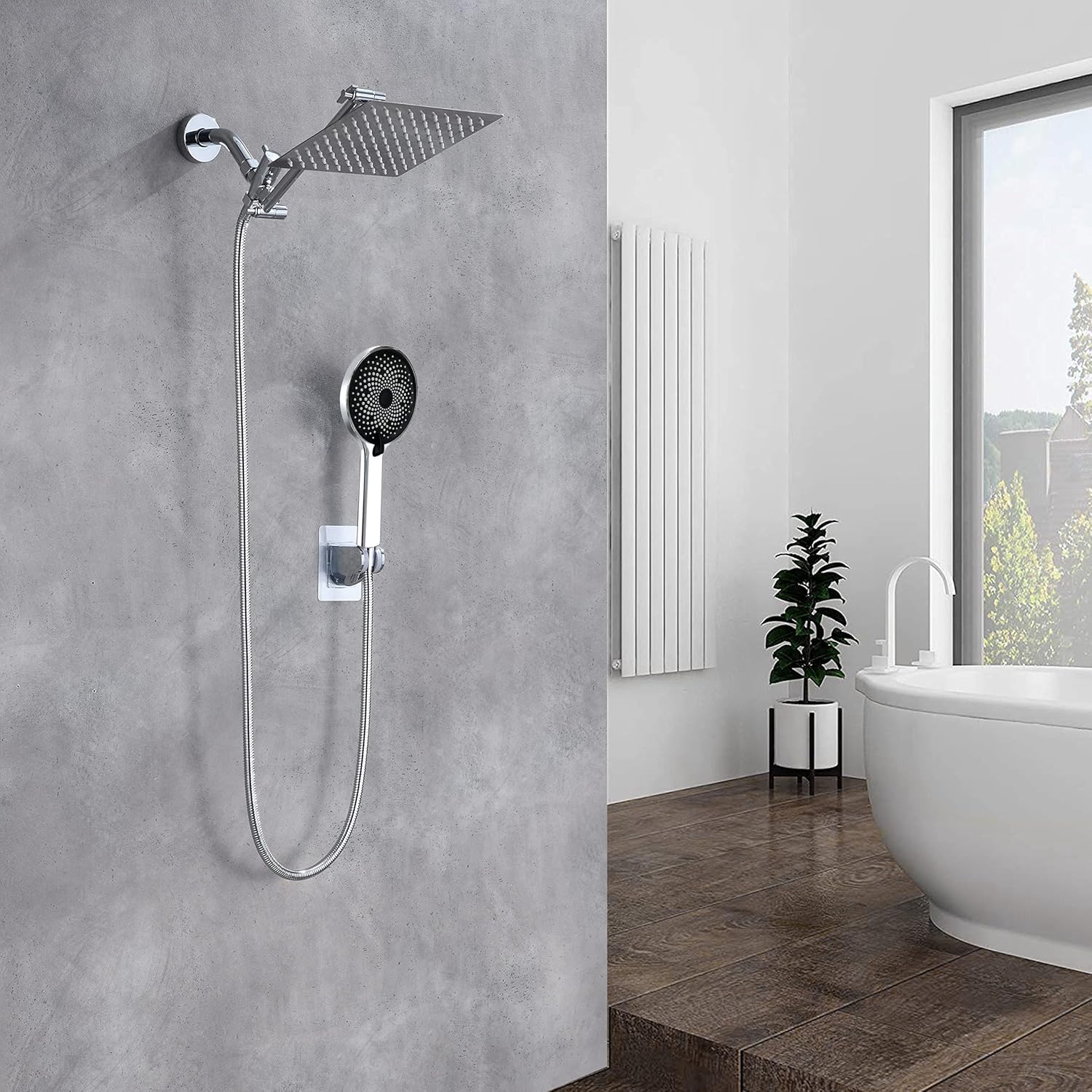 Thumbnail 1 de 8" Rain Shower Head with Handheld Combo
