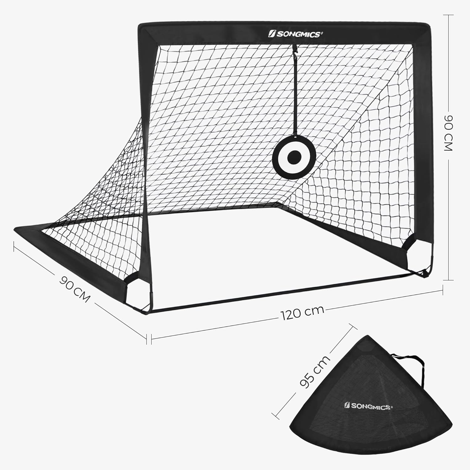 Thumbnail 3 de SONGMICS Football Goals Set of 2 (4 x 3 ft) – Portable Kids Football Nets with Targets & Training Cones